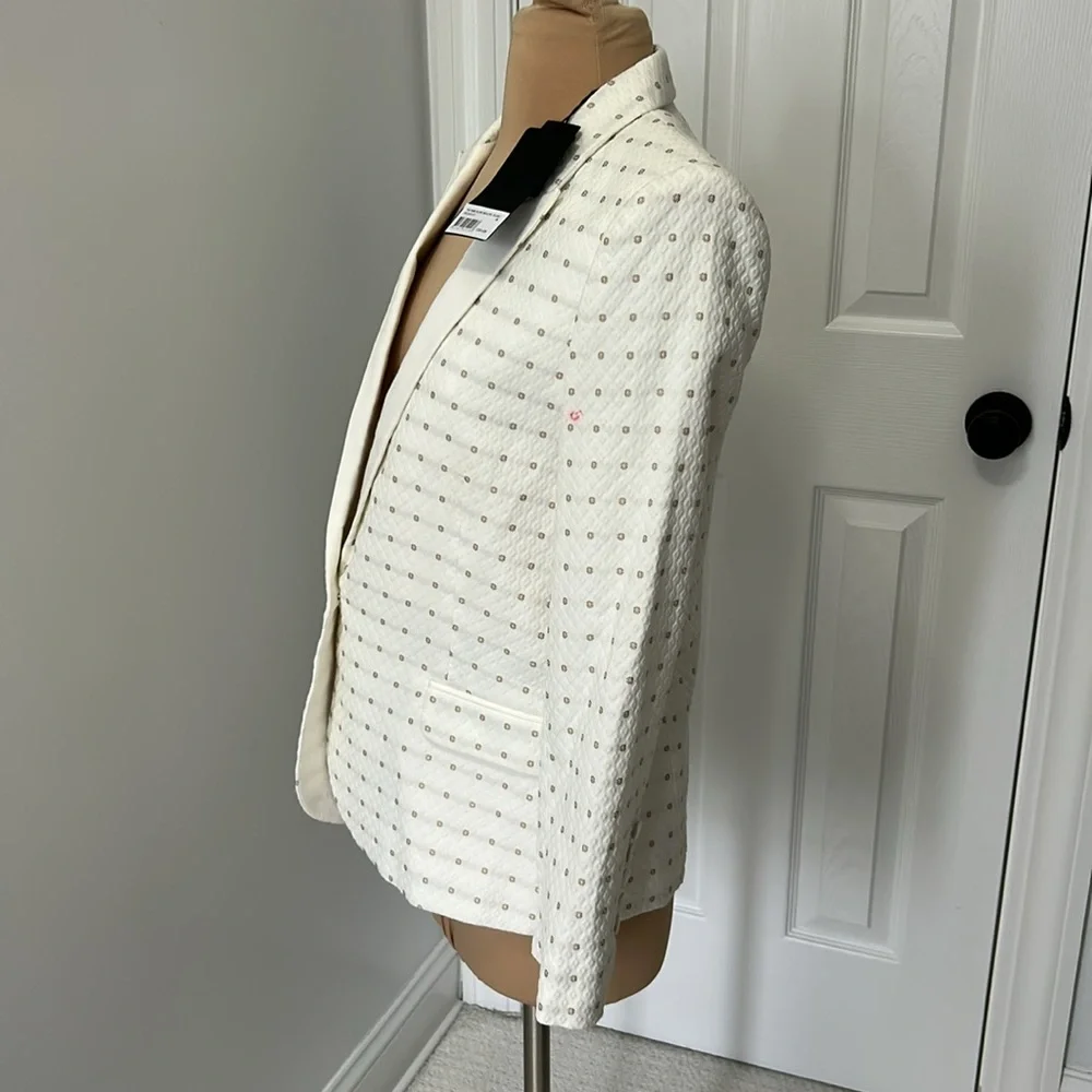 Zadig & Voltaire Deluxe Victor Flow Textured Cream Blazer - Picture 5 of 14